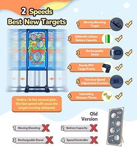 Движущаяся игрушка для стрельбы, 24 шара из пенопласта и 2 шара из пенопласта, пневматические игрушечные пистолеты с электронной мишенью для бега и стрельбы - Product Image 2