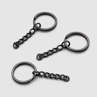 Anneau porte-clés en alliage de zinc couleur bronze, chaîne courte pour sac à main, breloque, jouet, fabrication de bijoux DIY, pièces de quincaillerie en gros
