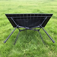 Table de camping pliante portable en alliage d'aluminium à hauteur réglable avec poche de rangement en filet pour pique-nique en extérieur
