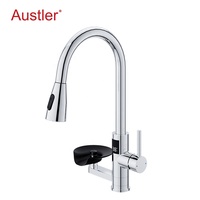 trou tasse rondelle mat noir en acier inoxydable retirer pulvérisateur évier robinet de cuisine avec verre rinceur