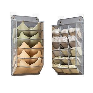 Hanging Clothes Organizers Double Side Underwear Storage Wardrobe <b>Wall</b> <b>Mounted</b> Socks Storage Organizer <b>Shelves</b> Bra Organizer - Product Image 1