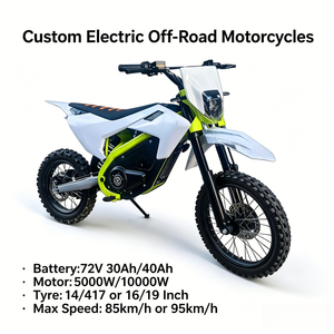 Moto tout-terrain adulte à suspension, batterie lithium 72V 30AH, roues 14/17, autonomie 80km, 6kW, moto personnalisée - Product Image 1
