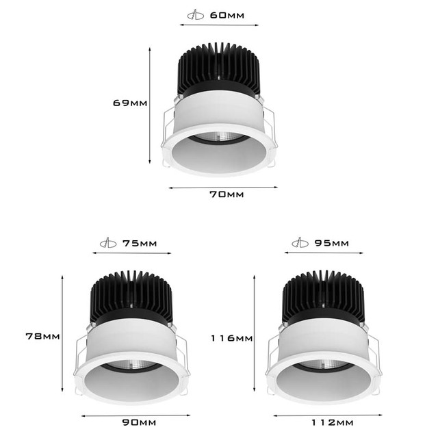 Lower Pricing Smart Downlights Phase Cut Dim Downlight 36V 180mA 7W Recessed Linear Led Spotlight With Anti Glare Lens