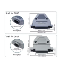 Adaptateur DB9 Connecteur principal DB15 DB25 DB37 RS232 Série COM Connecteurs de prise Fiche Femelle Mâle Port Socket D Sub DP9 Boîtier