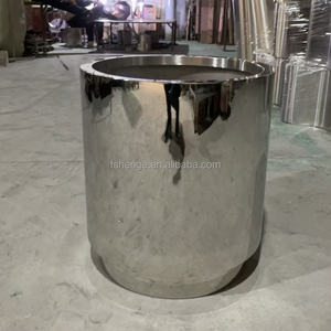 แจกันตั้งพื้นสีเงินขนาดใหญ่หรูหราทันสมัยของตกแต่งบ้านกระถางต้นไม้โลหะสำหรับตกแต่งในร่ม - Product Image 4