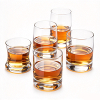 Verre à whisky en verre de 10,25 oz avec base épaisse, transparent, pour whisky, vodka, usage en bar, vente en gros