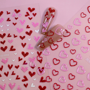 1 unidad de pegatinas 3D para uñas con diseño de corazón de amor, calcomanías adhesivas, rojo, rosa, <span class=keywords><strong>San</strong></span> Valentín, decoración de uñas, deslizadores, <span class=keywords><strong>manicura</strong></span> - Product Image 3