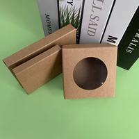 Boîte d'emballage pour sous-verres en gros, avec boucle en forme d'arc, en papier kraft noir et blanc, boîte de rangement pour sous-verres en carton avec impression invisible