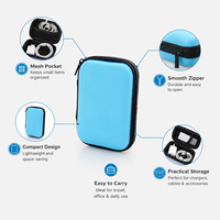 Étui rigide en EVA personnalisé avec logo, étanche, portable, pour organiser les câbles d'écouteurs, petite pochette de rangement pour accessoires de voyage