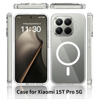 Pour Xiaomi 15T Pro PC TPU 2 en 1 étui clair magnétique robuste Protection contre les chutes Anti jaunissement antichoc protéger étui Transparent