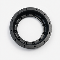 Custom CNC Machined Black Bearing End Cap Retaining Locking Ring with Mounting Holes for Industrial Machinery OEM