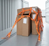 Filet de barrière de chargement professionnel E-Track en sangle de polyester robuste pour la sécurisation des charges de camions