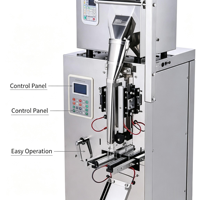 Machine d'emballage verticale automatique pour poudre d'épices et céréales en sachets, avec fonctions de remplissage, d'emballage, de capsulage et de découpe pour film/plaque plastique alimentaire