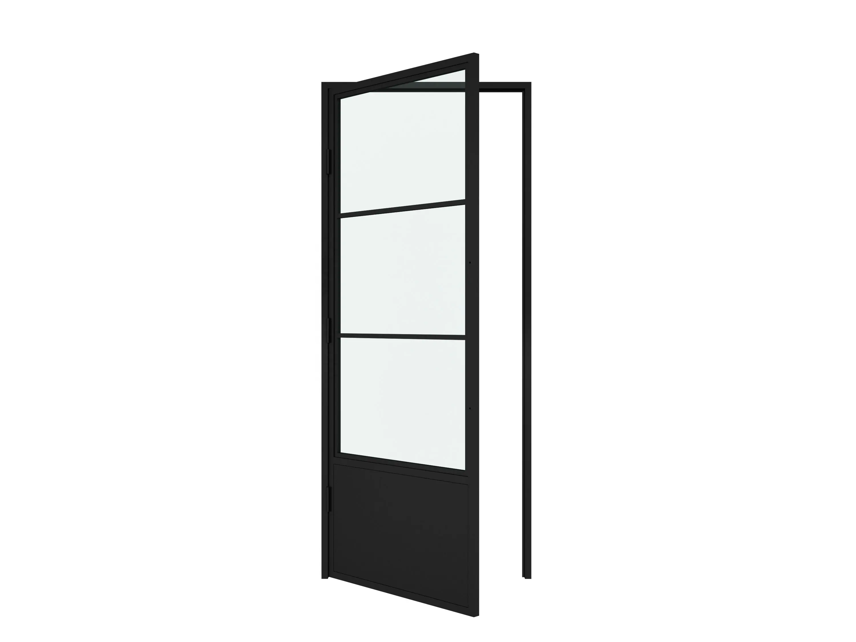 French Style Glass Door and Steel Framed Swing Glass Door with lock  lock door with glass and steel frame
