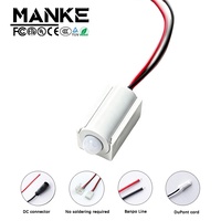 Saklar Sensor Gerak Induksi Manusia Inframerah PIR Manke DC12V 24V Pemasangan Cepat untuk Lampu Lemari Pakaian, Kabinet, dan Furnitur