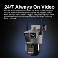 Wistino 4g Caméra de sécurité solaire 4mp Écran double objectif Panneau solaire extérieur Wifi Cctv Double objectif Ip Solar Ptz Camera Solar Camera