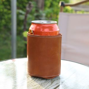 Can Cooler Sleeve for Outdoor Classic PU Leather Beer Beverages Cans Coolers Holder Fathers Day Presents - Product Image 1