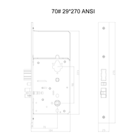 Cerradura Inteligente de Aluminio para Habitaciones de Hotel con Tarjeta, Entrada sin Llave, ANSI Mortise, Offline, RFID, Software Gratuito