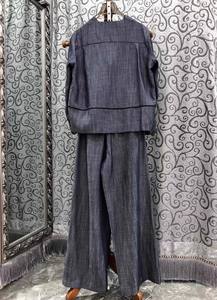 En kaliteli yeni kadın seti 2025 sonbahar kış Denim seti Lady lüks boncuk uzun kollu Denim Tops + uzun mavi kot takım elbise - Product Image 6