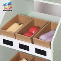 Ensemble de jeu de supermarché en bois Magicolor pour enfants, vert menthe, écologique, mini jeu de simulation d'épicerie, étagères, caisse enregistreuse