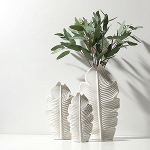 Vaso in Ceramica a Forma <span class=keywords><strong>di</strong></span> Foglia Stile Nordico Qianrui, Moderno e Semplice, Fatto a Mano, Creativo, Vaso da Tavolo per Decorazione Casa - Product Image 1