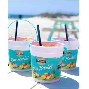 Desain Cetak Kustom 32Oz Punch Rum Bucket Cruzan Cocktail Bucket