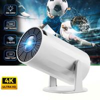 Projecteur portable avec WiFi pour prise en charge 4K 1080p, Android 11, haut-parleurs intégrés, système vidéo à courte focale pour intérieur/extérieur