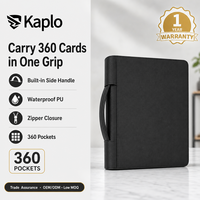 Classeur pour cartes à collectionner 9 pochettes 360 cartes avec poignée intégrée, fermeture éclair latérale, en cuir PU imperméable pour cartes TCG et de baseball