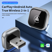 Adaptador Inalámbrico Portátil para Coche Carplay y Android Auto, Adaptador Inalámbrico 2 en 1, Caja de IA para Coche, Reproduce y Conecta, Caja de Android Auto