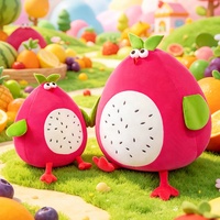 Produsen Bantal Boneka Buah Naga Kustom Grosir Bantal Hewan Isi Lembut Mainan Pelukan Anak-Anak yang Nyaman Boneka Keluarga yang Lucu