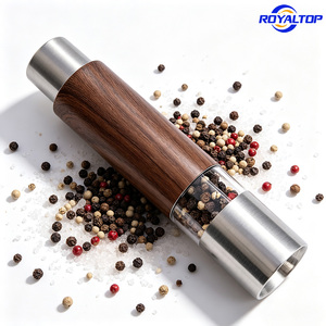 Moulin à sel et poivre portable en acier inoxydable, <span class=keywords><strong>mini</strong></span> broyeur à sel grossier et poivre noir à pression pour le <span class=keywords><strong>camping</strong></span> - Product Image 1