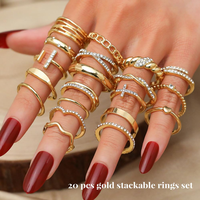 Bague de mariage tendance pour femme, double couche, plaquée or, acier inoxydable, incrustation de zircon, étanche, cadeau