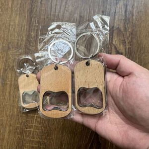 Llavero de Madera en Blanco para Grabar con Láser, Abridor de Botellas, Anillo para Llaves, para Regalo Promocional - Product Image 2