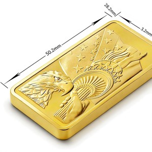 Barra Conmemorativa Chapada en Oro con Diseño Estadounidense Personalizado OEM, Venta al por Mayor de Recuerdos con la Estatua de la Libertad y el Águila - Product Image 5