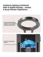 Panel de Ducha Inteligente de Lujo con Cascada y Lluvia, Directo de Fábrica, con Jets de Masaje Corporal Ajustables y Pantalla Digital LED