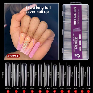 Ongles artificiels à presser Super Long Water Drop Ballet pour manucure en salon - Product Image 3