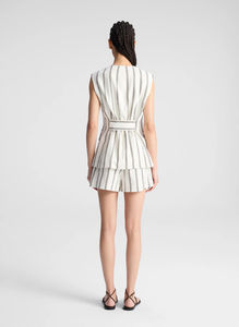 Chalecos de <span class=keywords><strong>Mujer</strong></span> de Alta Calidad Personalizados, Estilo Ejecutivo, Cuello en V, Sin Mangas, a Rayas, Cierre de Botón, Ajustados - Product Image 5