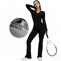 Combinaison de sport moulante 2026 pour femme, séchage rapide, col en V, haute élasticité, idéale pour le yoga et la musculation