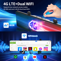 Caméra de tableau de bord 4G Android 15 double objectif 12 pouces avec rétroviseur DVR, navigation GPS, ADAS et enregistreur vidéo Full HD 1080P pour voiture