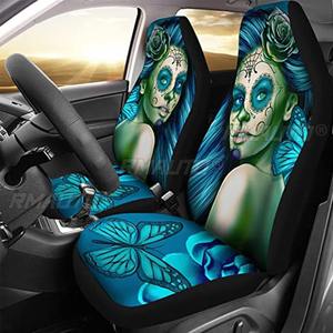 Housses de siège auto universelles complètes, protection de siège, accessoires de coussin de siège, imprimé papillon femme, style automobile - Product Image 1