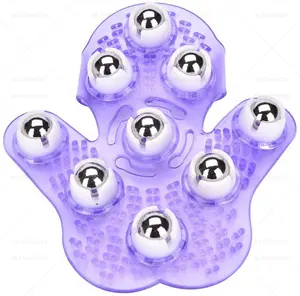 Wholesale High Quality 9 Steel Ball Rolling Massager Glove開催ハンドマッサージ、Palm状のローラーボールマッサージ