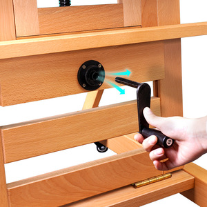 Chevalet de studio professionnel LISI en bois de hêtre, à levage manuel, sur pied, pour artistes, peinture, présentoir d'art, 4 roulettes mobiles - Product Image 3
