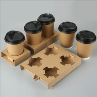 Support de tasse à café et à thé en carton ondulé Porte-gobelets en papier ondulé pour l'alimentation et les boissons avec stratification mate