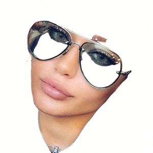 Gafas de Sol Ovaladas con Lentes de Espejo Estilo Vintage, Novedades de Moda 2021, Gafas de Sol Extra Grandes con Protección UV400 para Mujer - Product Image 3