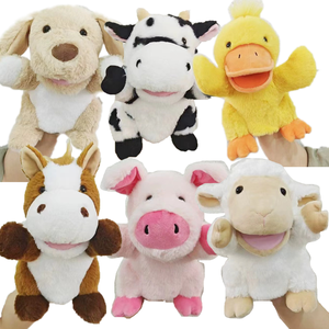 Ensemble de marionnettes à main pour enfants 6 pièces avec bouche de travail, jouet en peluche pour tout-petits <span class=keywords><strong>Ifor</strong></span> Show Theatre, cadeaux d'anniversaire, panier de Pâques - Product Image 1