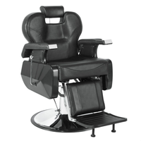 Kursi Barber Vintage Profesional Bergaya Modern Kulit Hitam Kursi Salon Tata Rambut Peralatan Kecantikan Salon Rambut
