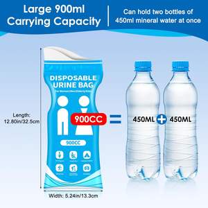 Sacchetti per Urina Usa e Getta da 900CC con Stampa Rotocalco, Confezione da 24/50, con Chiusura a Zip, Prodotti per la Casa, Campeggio, Viaggio, Toilette Portatile d'Emergenza - Product Image 1