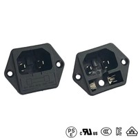 10A 250V AC IEC 320 C14 Ac Prise d'entrée encastré Snap in Power Adapter Fusible Holder C14 Industrial Connector