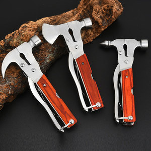 Hache de survie multifonction SANTWELL avec manche en bois et étui noir pour usage extérieur - Product Image 5