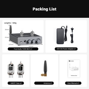 Fosi Audio T20X MKII TPA3255 <span class=keywords><strong>300W</strong></span> Bt Tube à vide classe D amplificateur de puissance audio stéréo intégré - Product Image 6